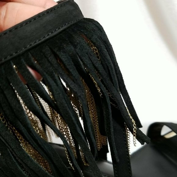 Express Runway Collection Gold Chain Fringes Stilettos Women's Heels Size 7 New - Picture 7 of 16